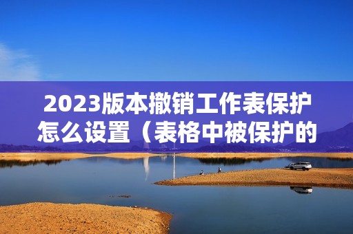 2023版本撤销工作表保护怎么设置（表格中被保护的表格怎么撤销保护）