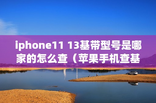 iphone11 13基带型号是哪家的怎么查（苹果手机查基带方法）