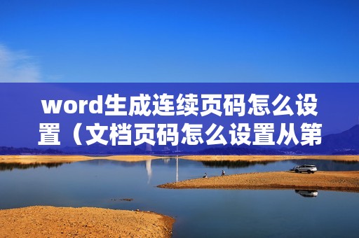 word生成连续页码怎么设置（文档页码怎么设置从第二页开始）