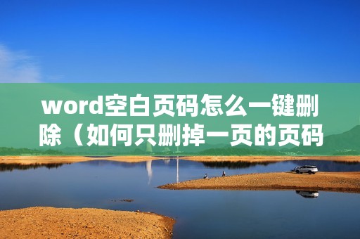 word空白页码怎么一键删除（如何只删掉一页的页码）
