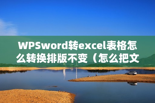 WPSword转excel表格怎么转换排版不变（怎么把文本文档转换成excel）