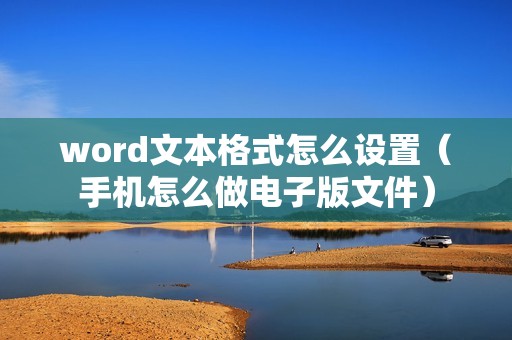 word文本格式怎么设置（手机怎么做电子版文件）