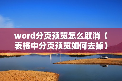 word分页预览怎么取消（表格中分页预览如何去掉）