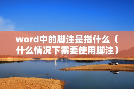word中的脚注是指什么（什么情况下需要使用脚注）
