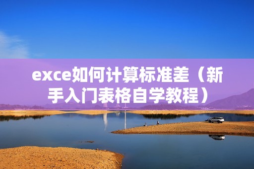 exce如何计算标准差（新手入门表格自学教程）