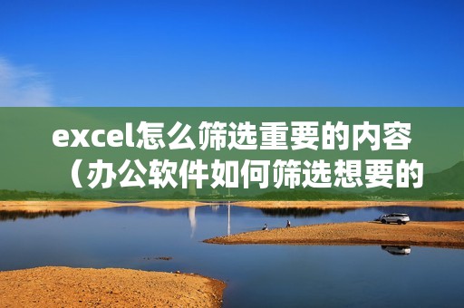 excel怎么筛选重要的内容（办公软件如何筛选想要的数据）