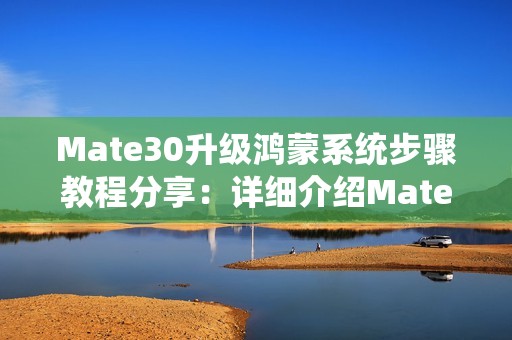 Mate30升级鸿蒙系统步骤教程分享：详细介绍Mate30如何成功升级鸿蒙操作系统